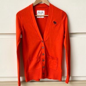 Orange Abercrombie & Fitch Cardigan size medium